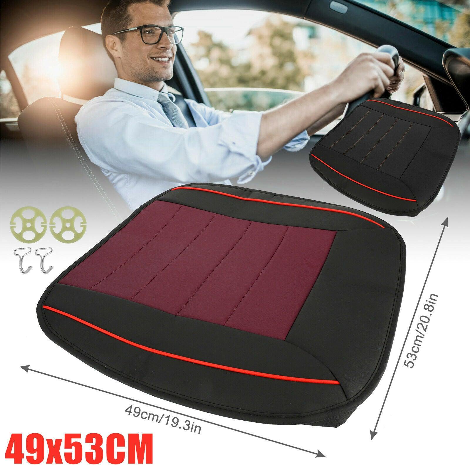 Universal Deluxe PU Leather Car SUV Front Seat Cushion Cover Set Full Surround - KinglyDay