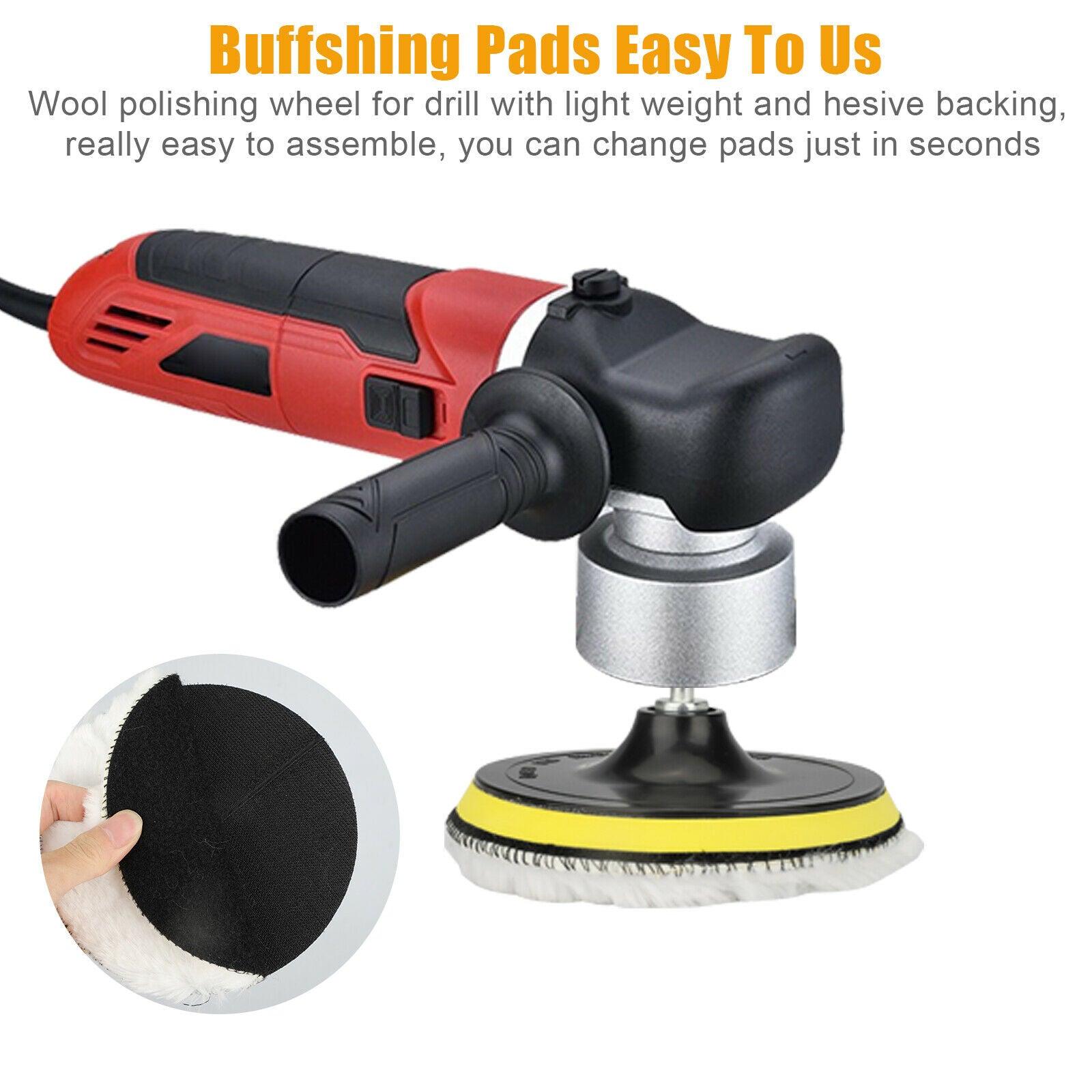 5PCS 6" Car Polishing Pads Buffing Wool Wheel Mop Kit Buffer Pad Polisher Washable - KinglyDay