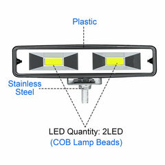 1/2PCS 6Inch 48W LED Work Light Bar Spot Fog Lamp Offroad Driving SUV Truck ATV - KinglyDay