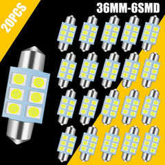 20PCS Super White 36MM Festoon Dome Map Interior LED Interior Light Bulbs DE3425 - KinglyDay