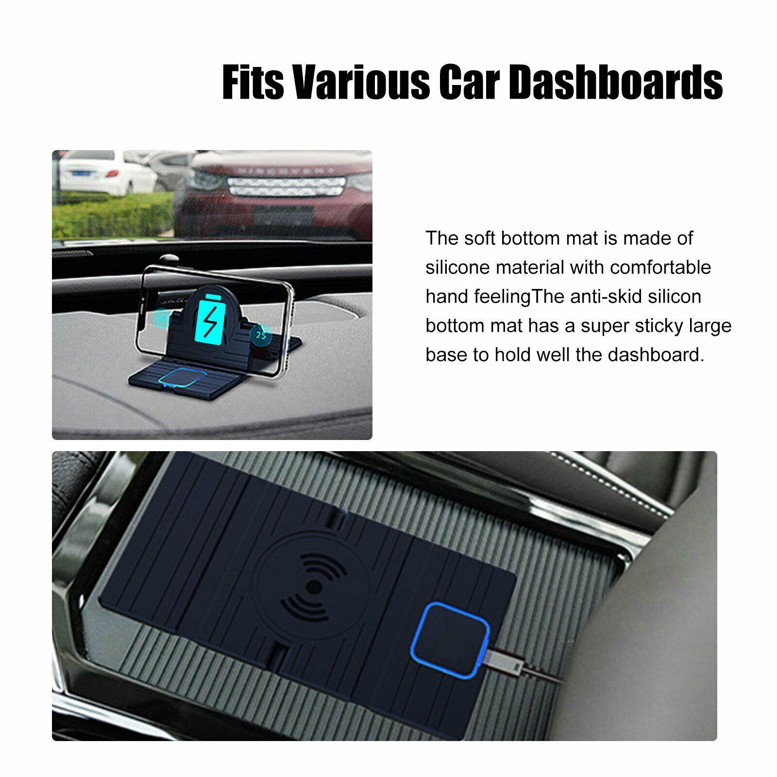 Fast Charging Car Wireless Phone Charger Pad Mat Mount For iPhone 12 Samsung S10 - KinglyDay