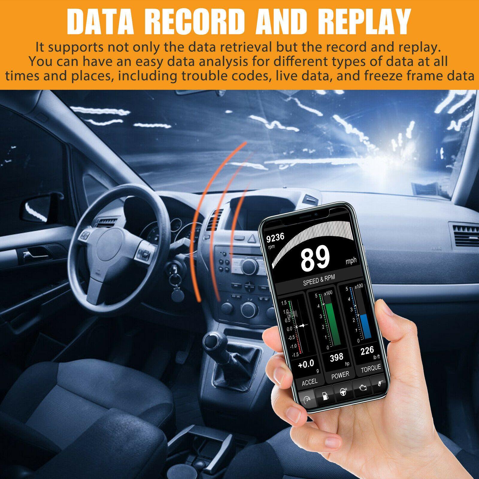 OBD2 Car Bluetooth Code Scanner Reader ELM 327 Diagnostic Tool OBDII for Android - KinglyDay