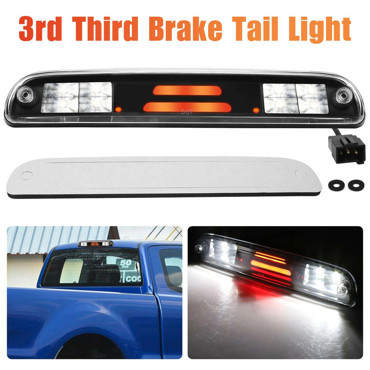 LED Rear Third 3rd Brake Light Black For 99-16 Ford F250 F350 Super Duty Cargo - KinglyDay