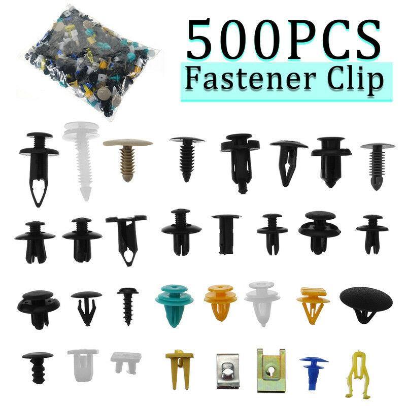 500PCS Mixed Auto Car Fastener Clip Bumper Fender Trim Plastic Rivet Door Panel - KinglyDay