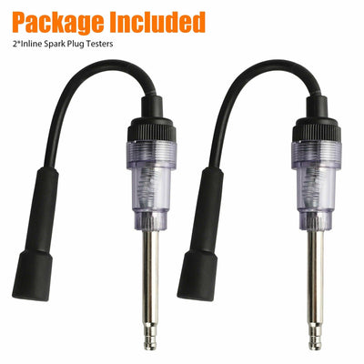 2PCS In-Line Spark Plug Tester 6-12V Ignition Coil Engine System Diagnostic Tool - KinglyDay