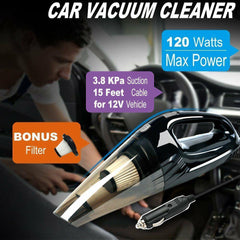 Powerful Car Vacuum Cleaner, Portable Wet & Dry Handheld Strong Suction Cleaner - KinglyDay