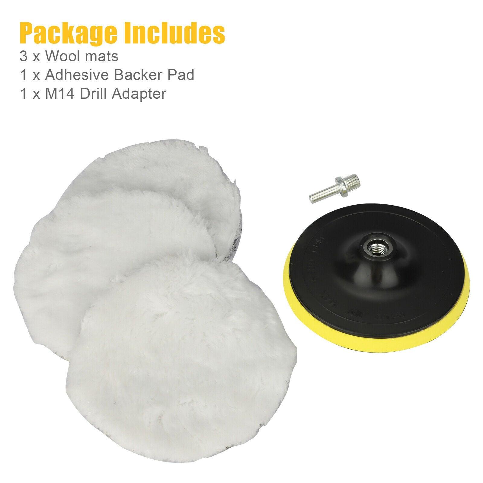 5PCS 6" Car Polishing Pads Buffing Wool Wheel Mop Kit Buffer Pad Polisher Washable - KinglyDay