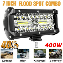 400W 7''Car LED Work Light Bar Spot Flood Beams Combo For Off-road SUV Truck - KinglyDay