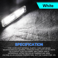 1/2PCS 6Inch 48W LED Work Light Bar Spot Fog Lamp Offroad Driving SUV Truck ATV - KinglyDay