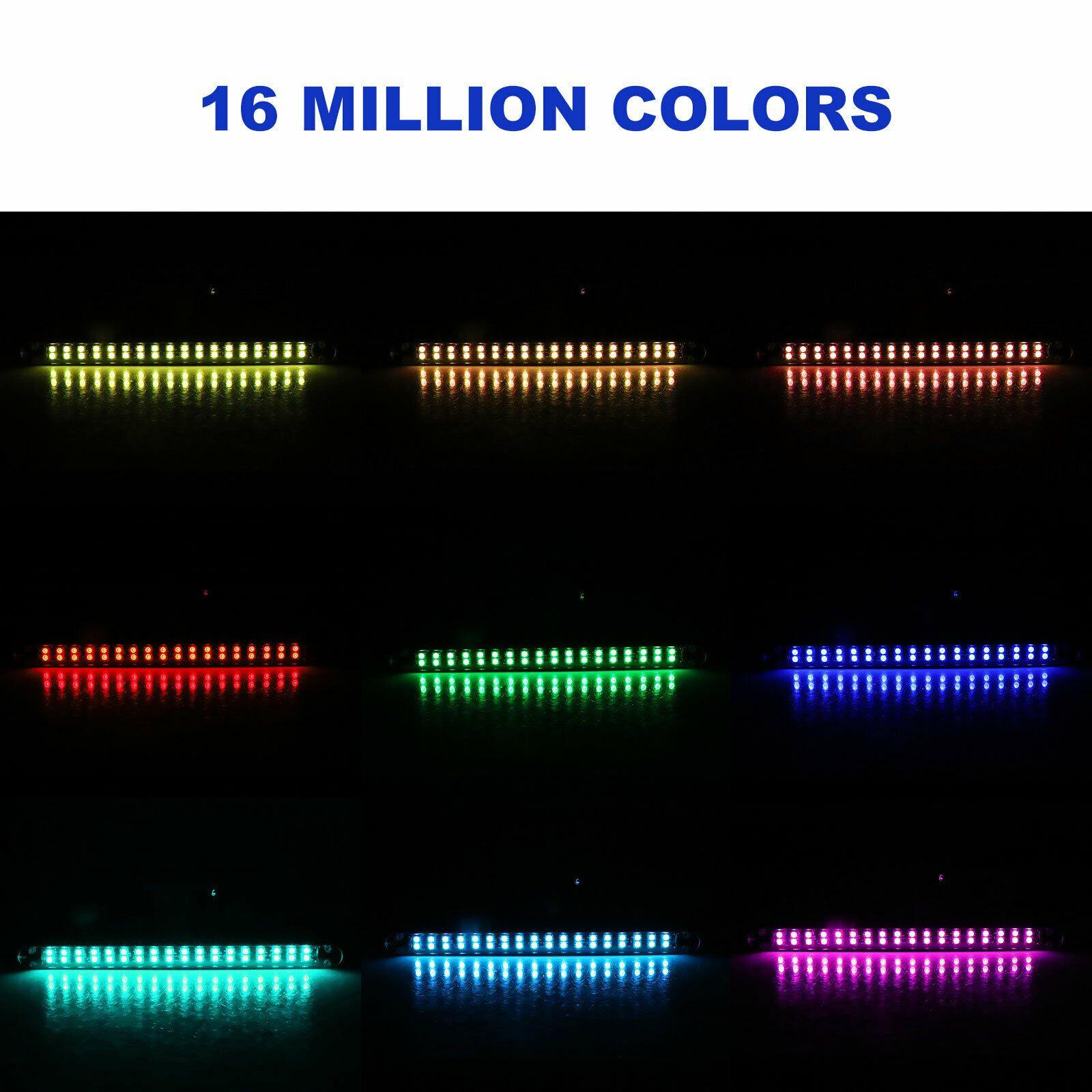 6PCS APP Control RGB 216 LED Strip Bluetooth Car Tube Underglow Body Neon Lights - KinglyDay